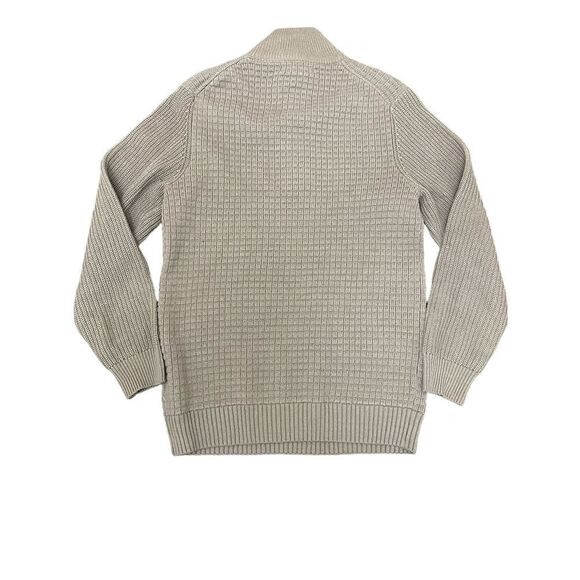 Ethan Pierce Half Buttoned Turtleneck Sweater Beige Cotton Blend Men’s Size M - Picture 3 of 7